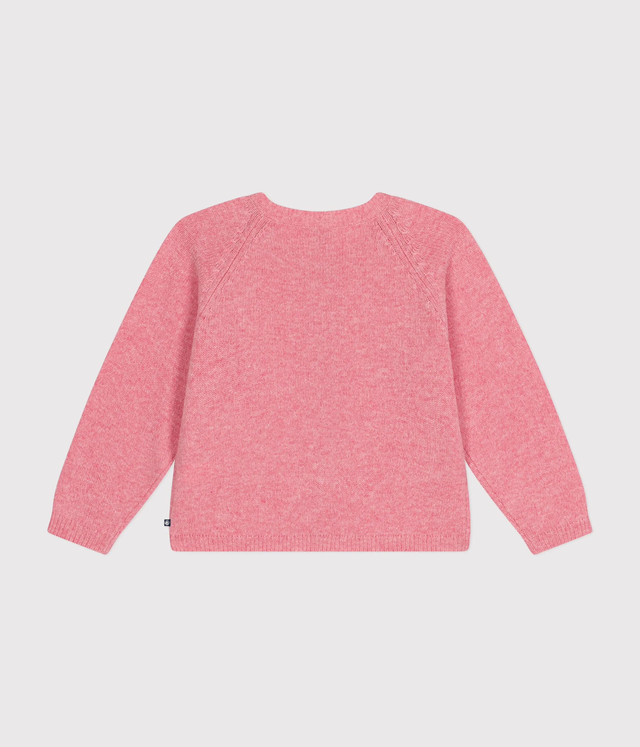 Cardigan in maglia rosa con lana bambina
