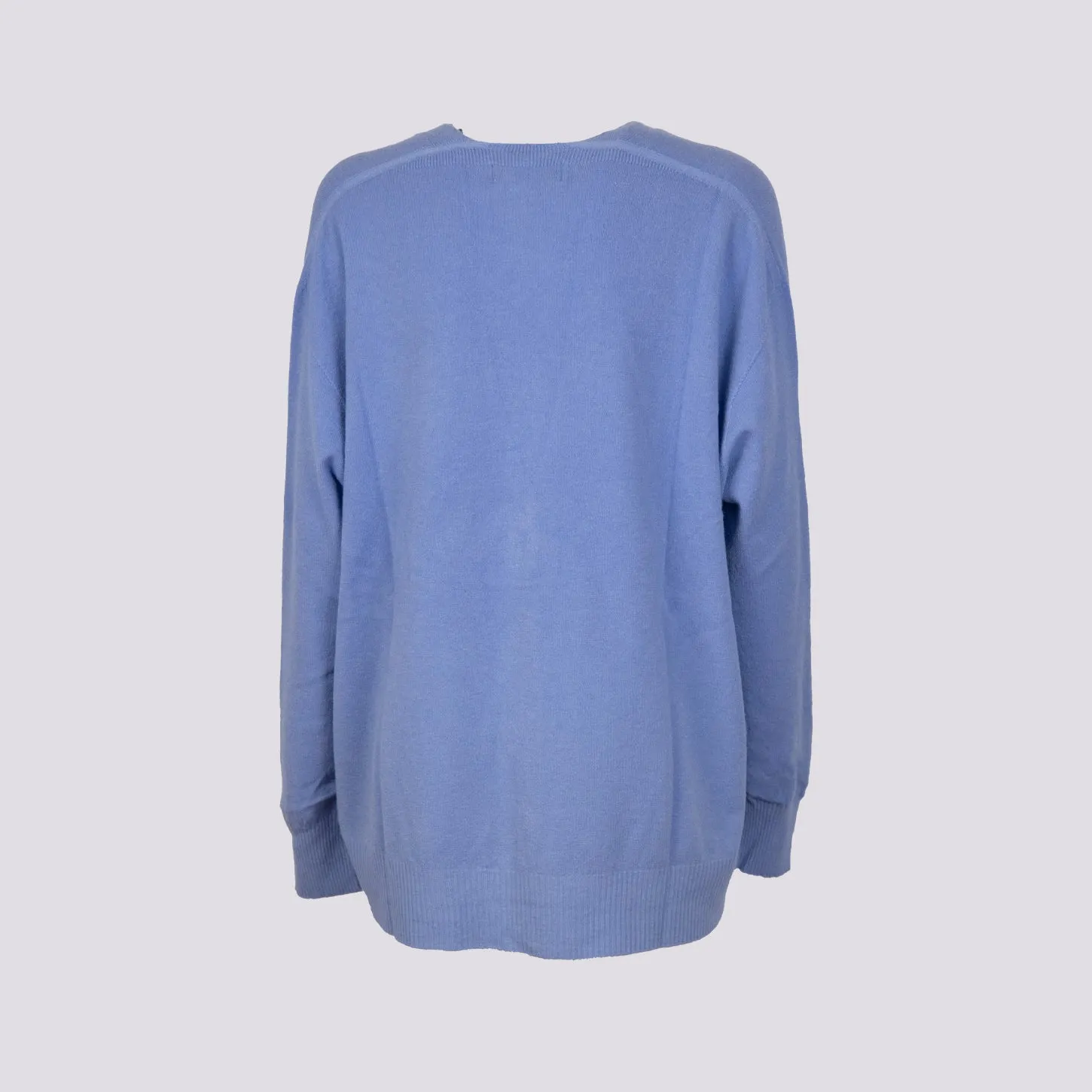 CARDIGAN OVER  CON BOTTONI IN MADREPERLA AZZURRO