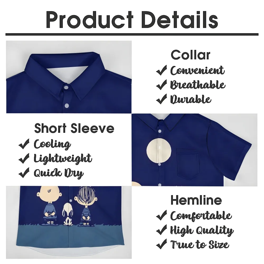 Cartoon Character Best Friend Friendship Print Casual Short Sleeve Shirt 2403000330