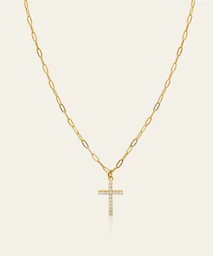 Catherine Gold Cross Pendant Necklace