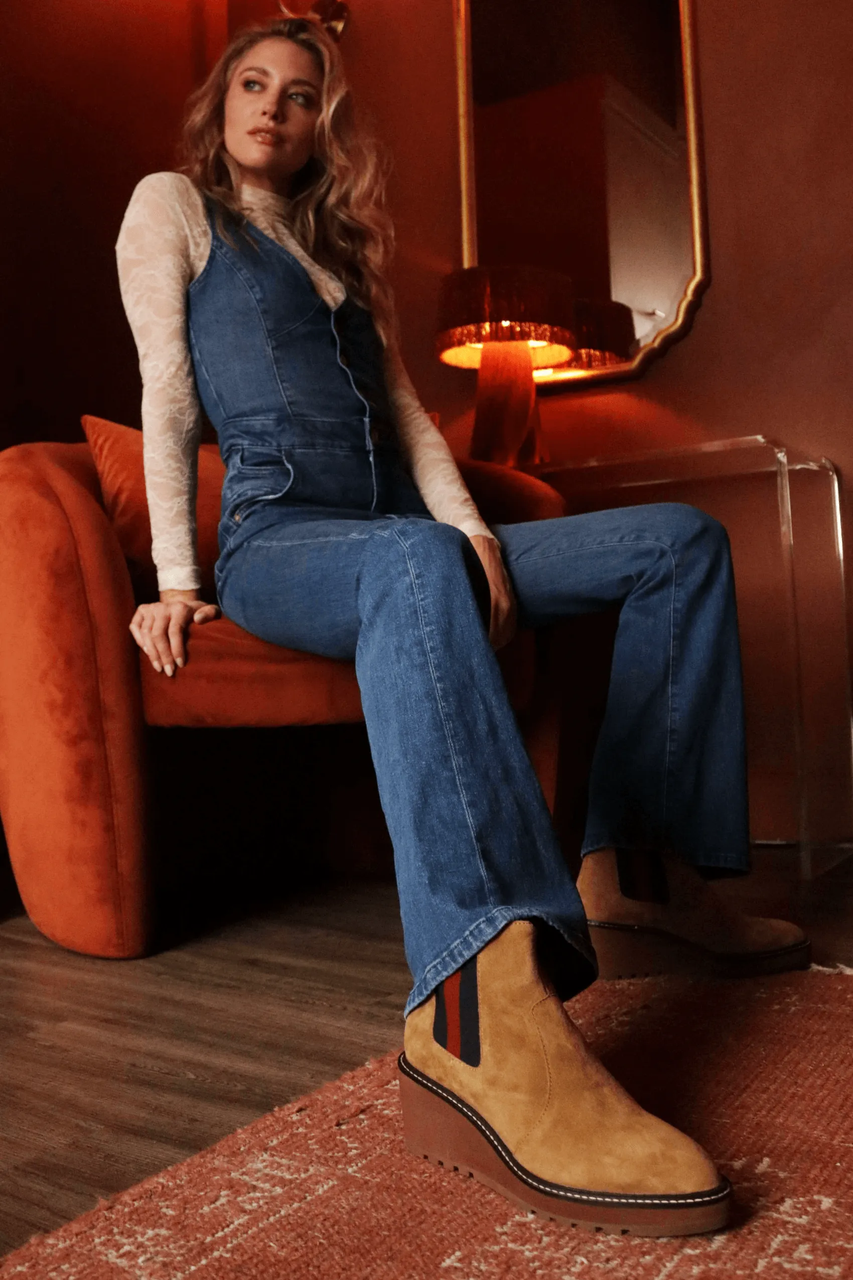 CECELIA NEW YORK - GEMMA SLIP ON LOW WEDGE BOOT NUTELLA