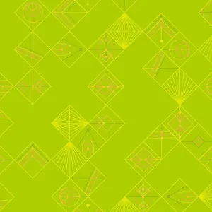 Century Prints - Deco Glo II Lime Green Tiles Fabric CS-788-G