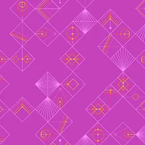 Century Prints - Deco Glo II Sloe Plum Magenta Purple Tiles Fabric CS-788-E