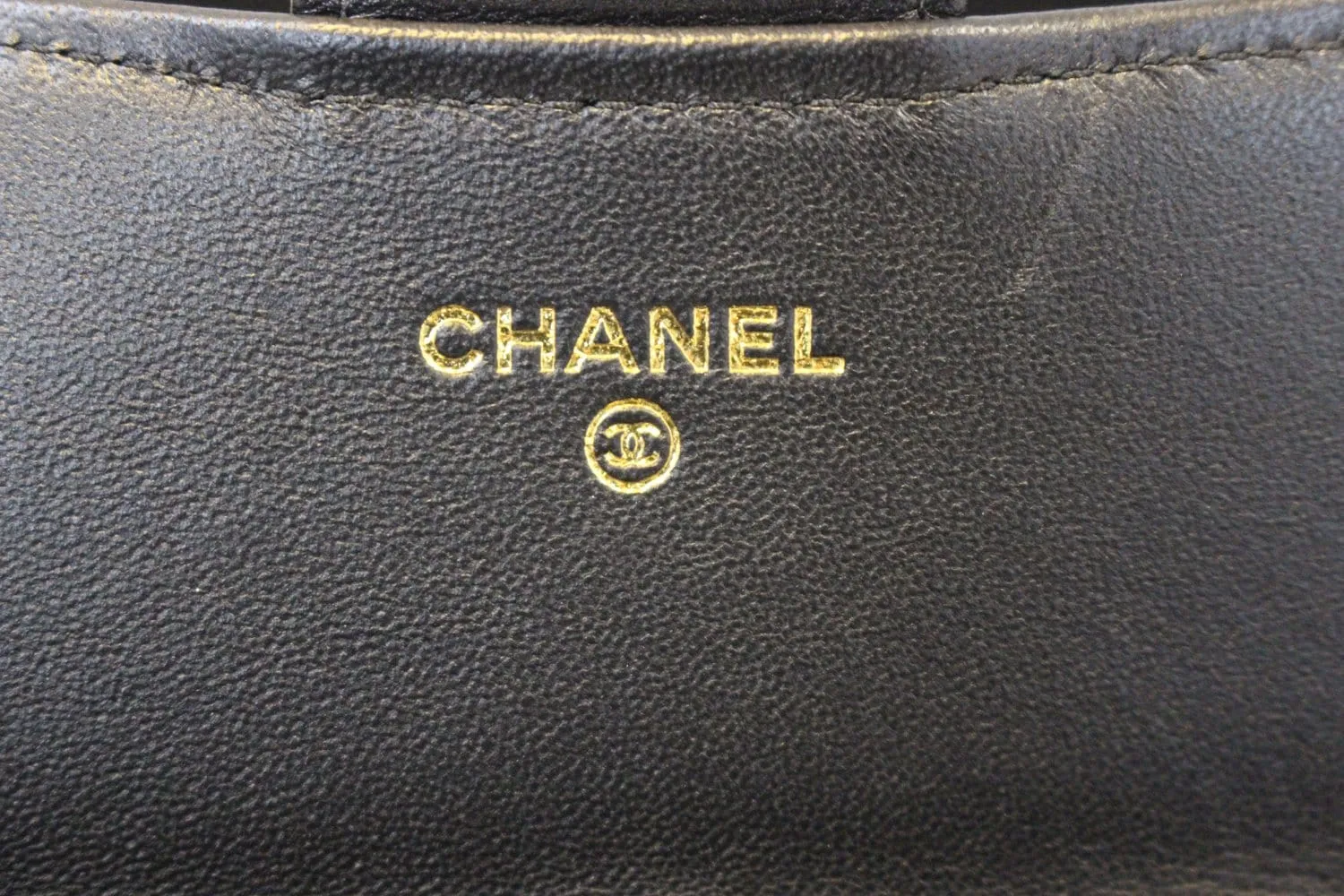 CHANEL Wallet Leather Black Quilted Lambskin Long Flap