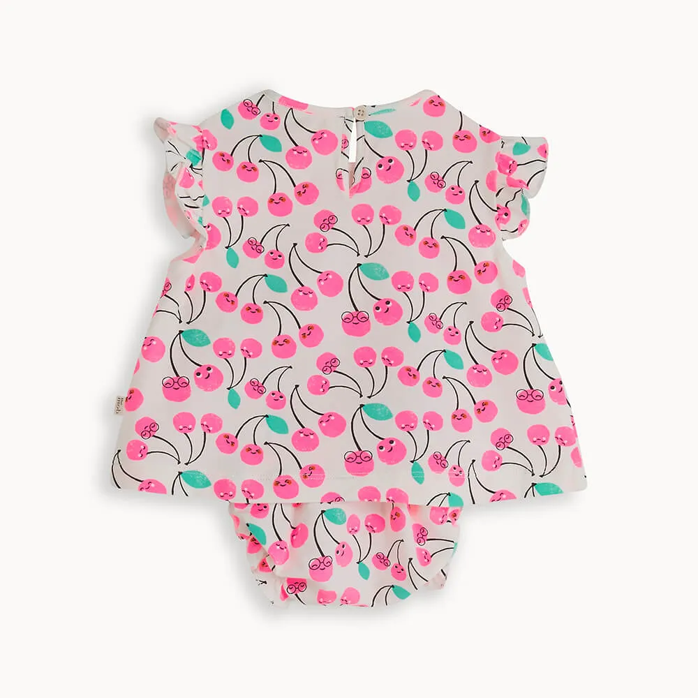 Cherry Frill Sleeve Top and Bloomers