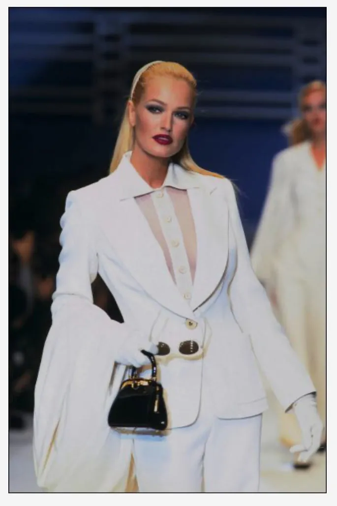 Chic Spring  1993 or 1996 Christian Dior by Gianfranco Ferre Numbered White Tux Pant Suit