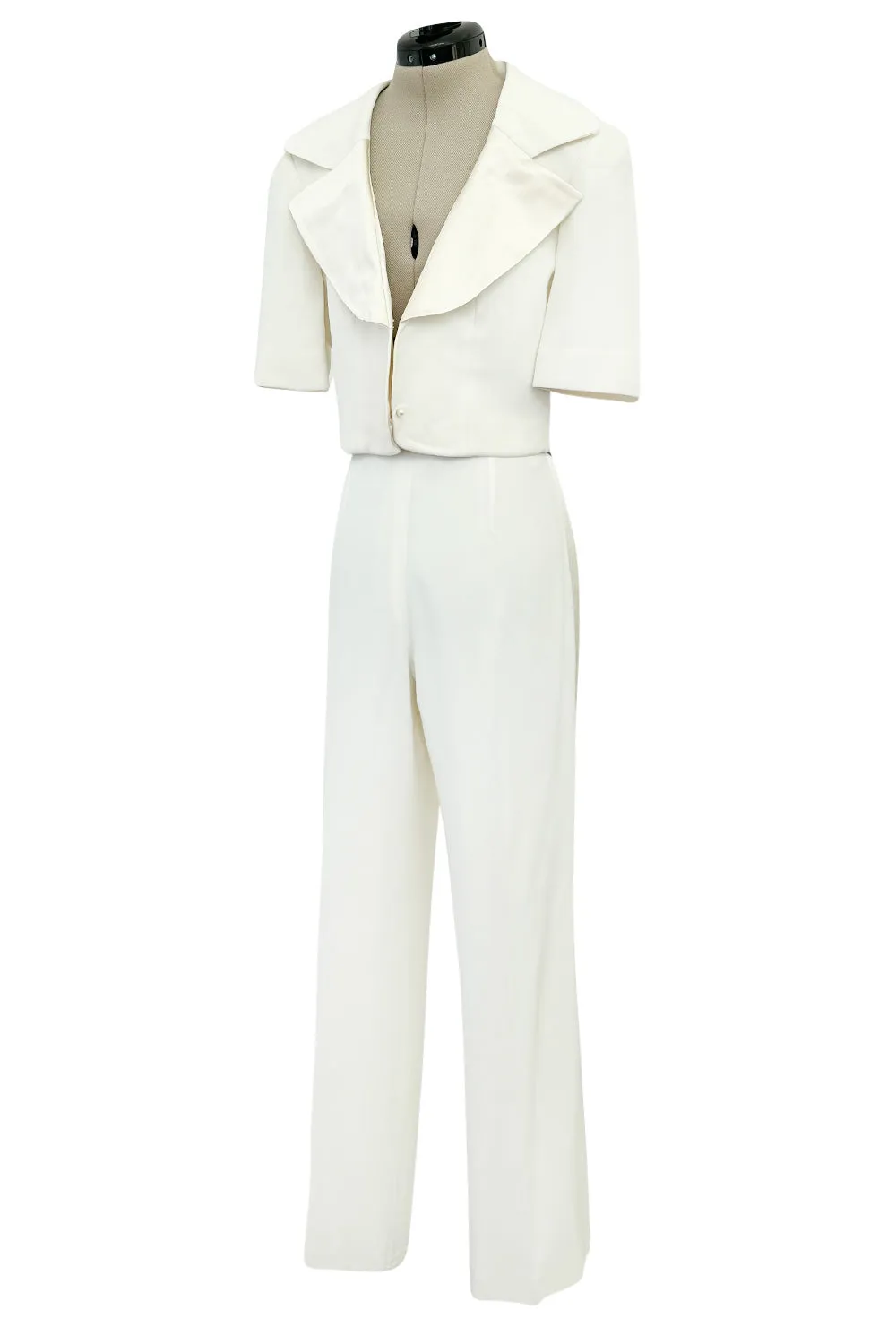Chic Spring  1993 or 1996 Christian Dior by Gianfranco Ferre Numbered White Tux Pant Suit