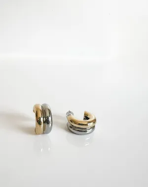 Chunky mixed metal hoop