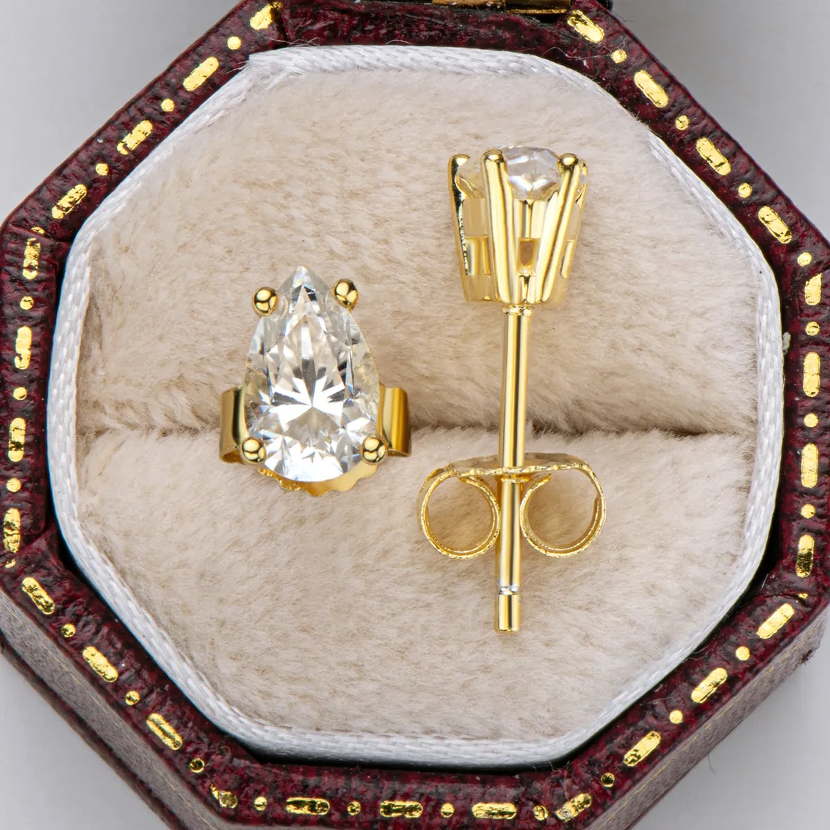 Classic Pear Cut Moissanite Stud Earrings