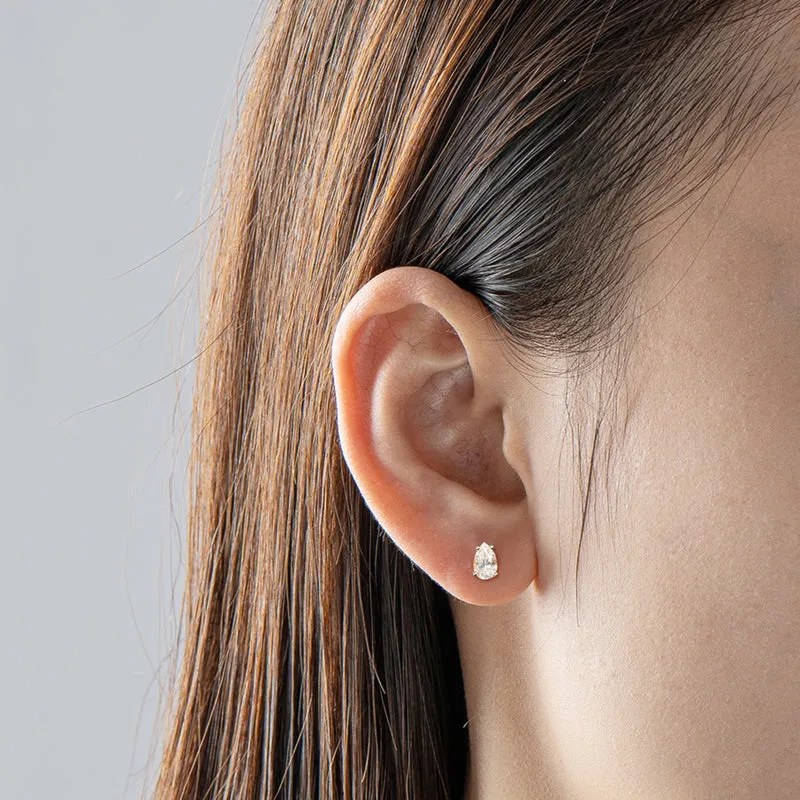 Classic Pear Cut Moissanite Stud Earrings