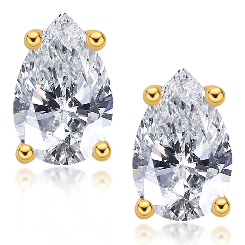 Classic Pear Cut Moissanite Stud Earrings