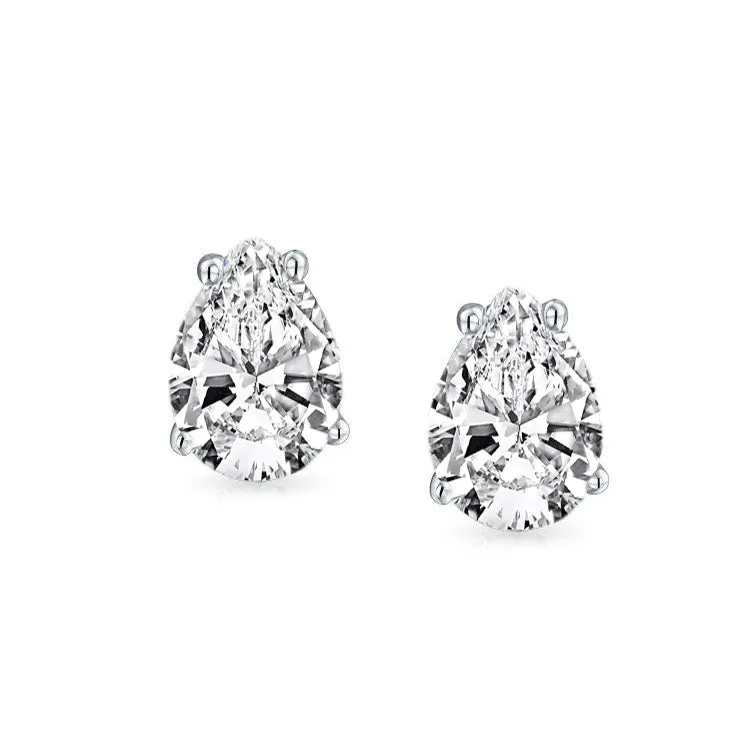 Classic Pear Cut Moissanite Stud Earrings
