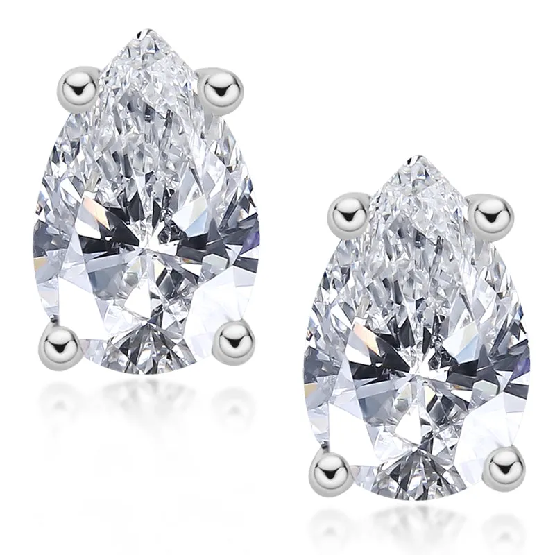 Classic Pear Cut Moissanite Stud Earrings