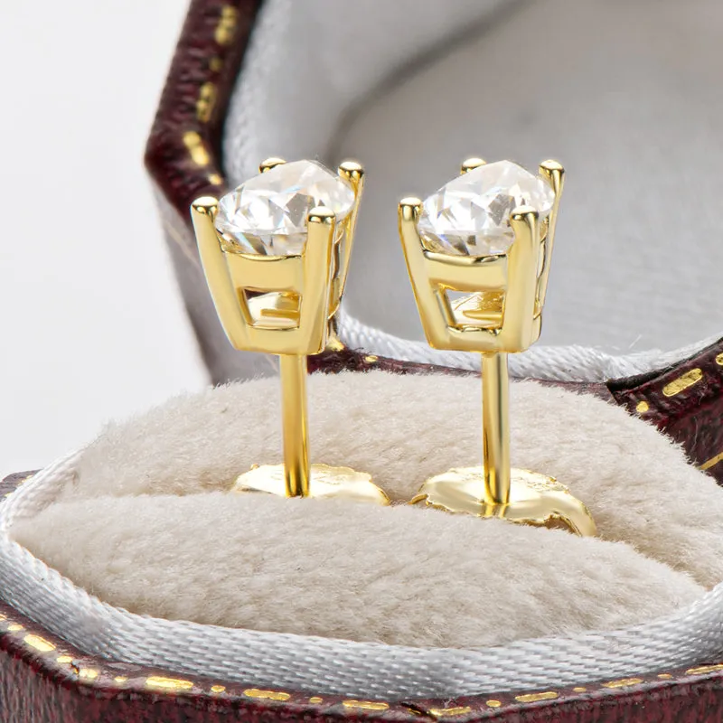 Classic Pear Cut Moissanite Stud Earrings