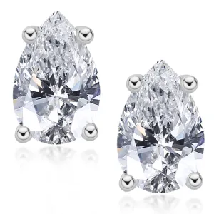 Classic Pear Cut Moissanite Stud Earrings