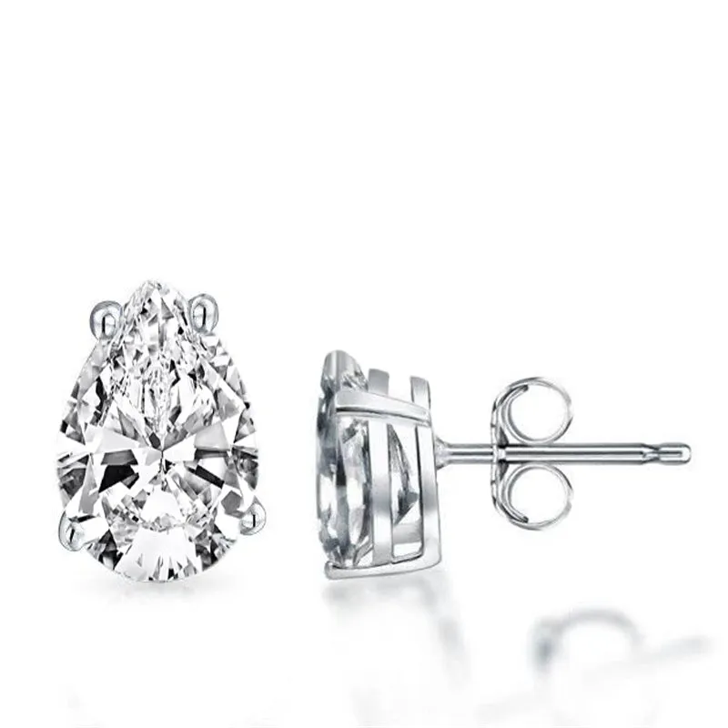 Classic Pear Cut Moissanite Stud Earrings