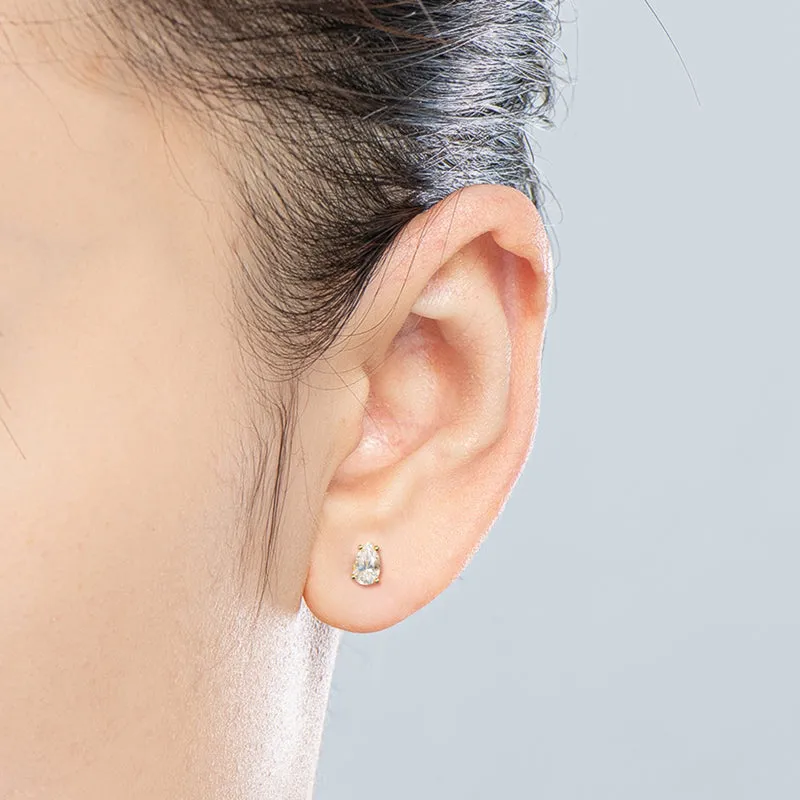 Classic Pear Cut Moissanite Stud Earrings
