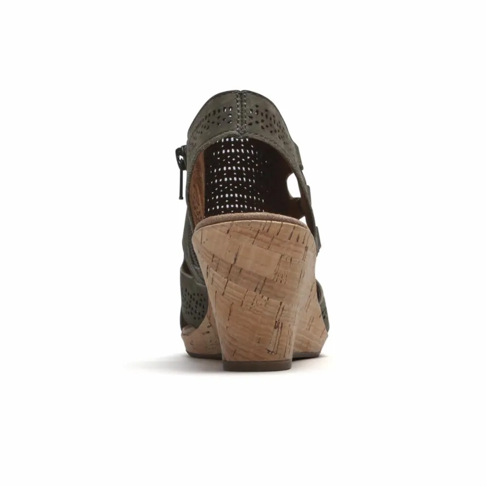 Cobb Hill JANNA PERF SANDAL BT GREEN/NUBUCK