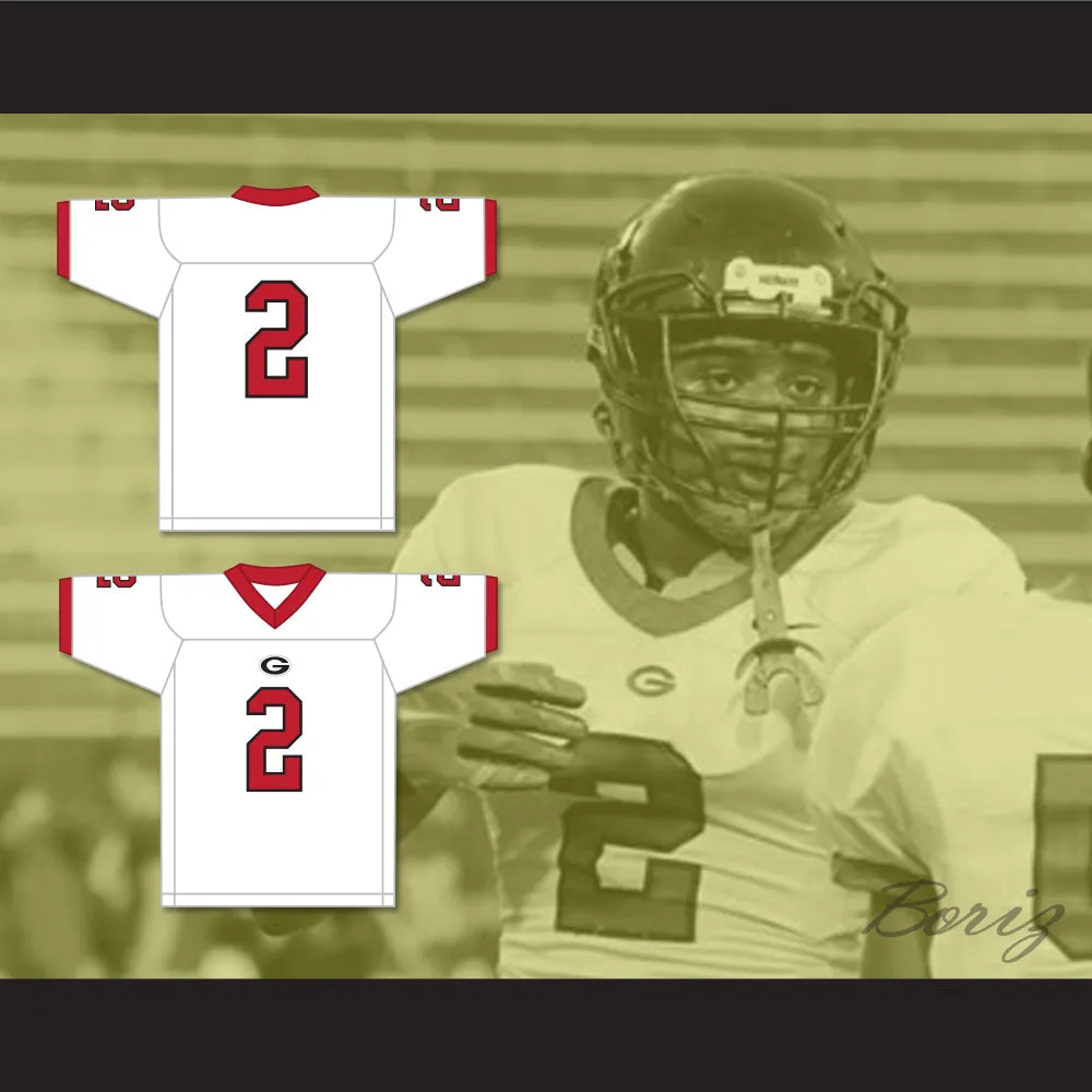 Coby Bryant 2 Glenville High School Tarblooders White Football Jersey 3