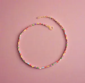 Colorful Gold Plated Beads Necklace