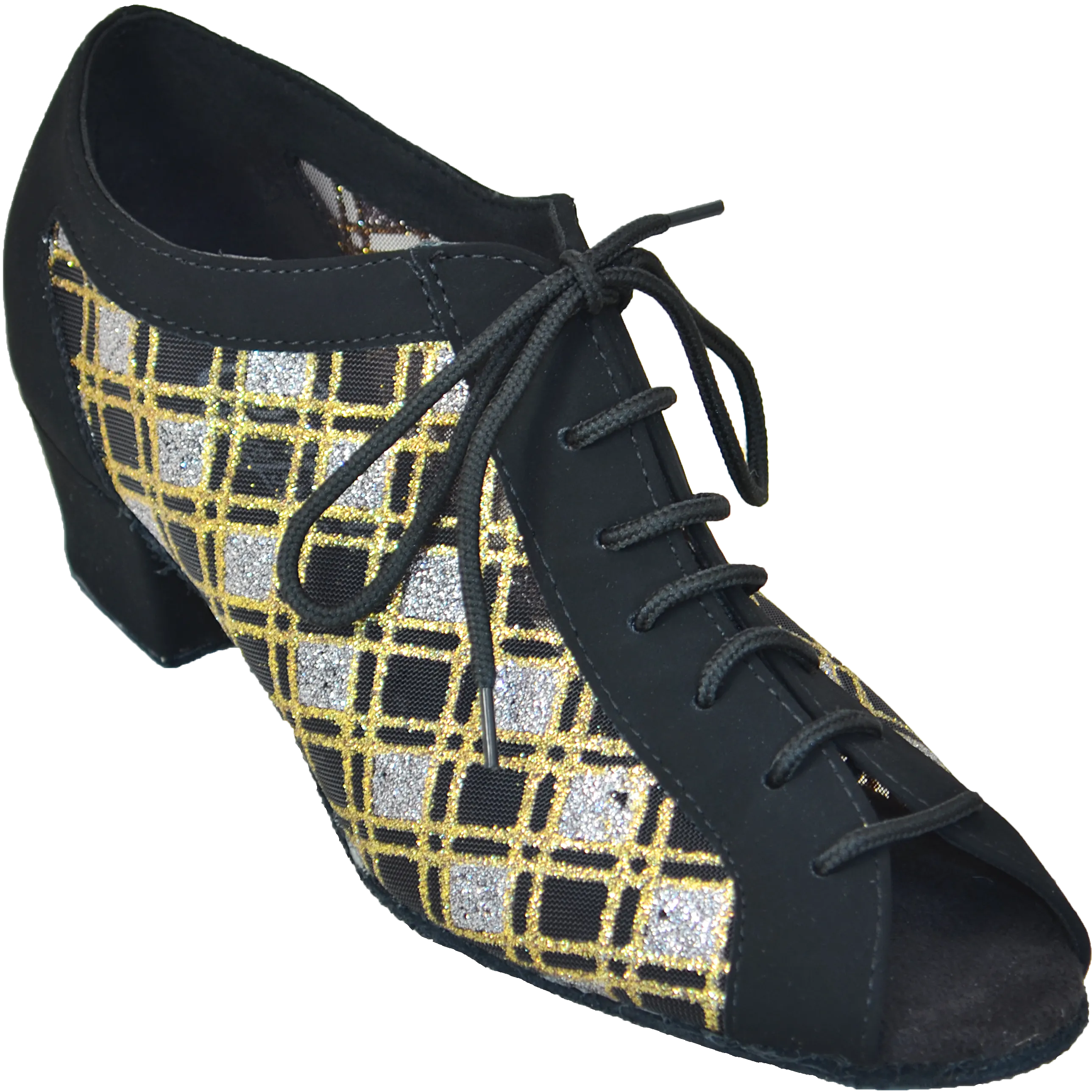 Comfort Classic - Black Nubuck / Gold-Silver Checker