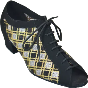 Comfort Classic - Black Nubuck / Gold-Silver Checker