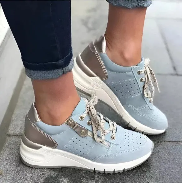 Comfortable orthopedic wedge sneakers for women - winter fashion 2025