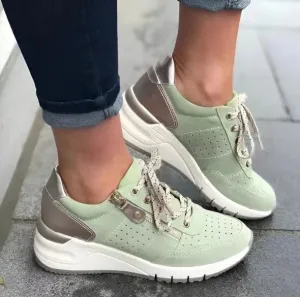 Comfortable orthopedic wedge sneakers for women - winter fashion 2025