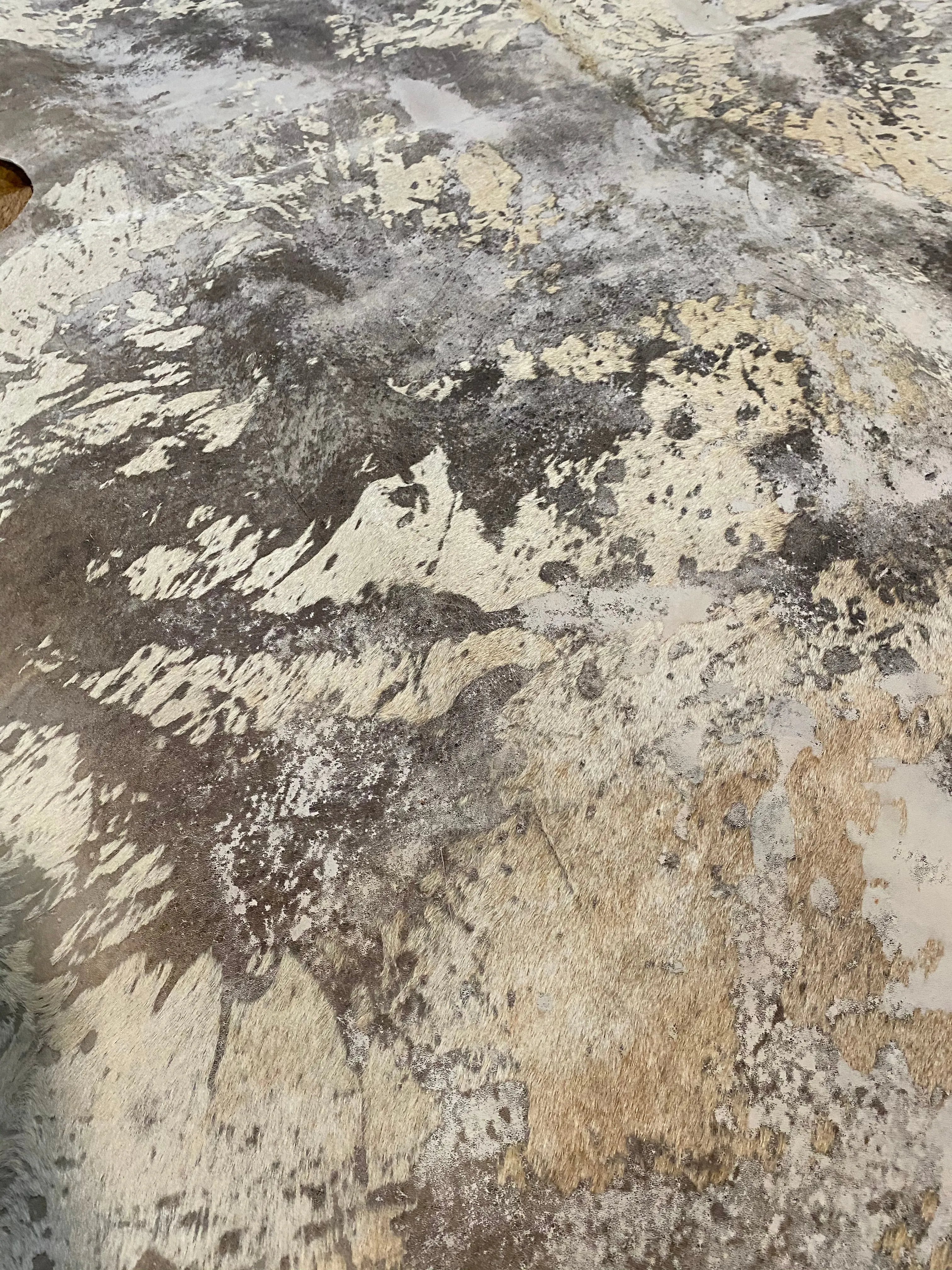 Concrete Acid Washed Premium Brazilian Cowhide, XL CH75DVN V