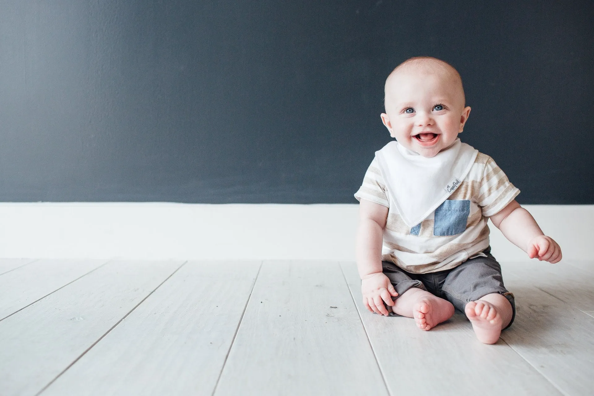 Copper Pearl White Basics Bandana Bib Set