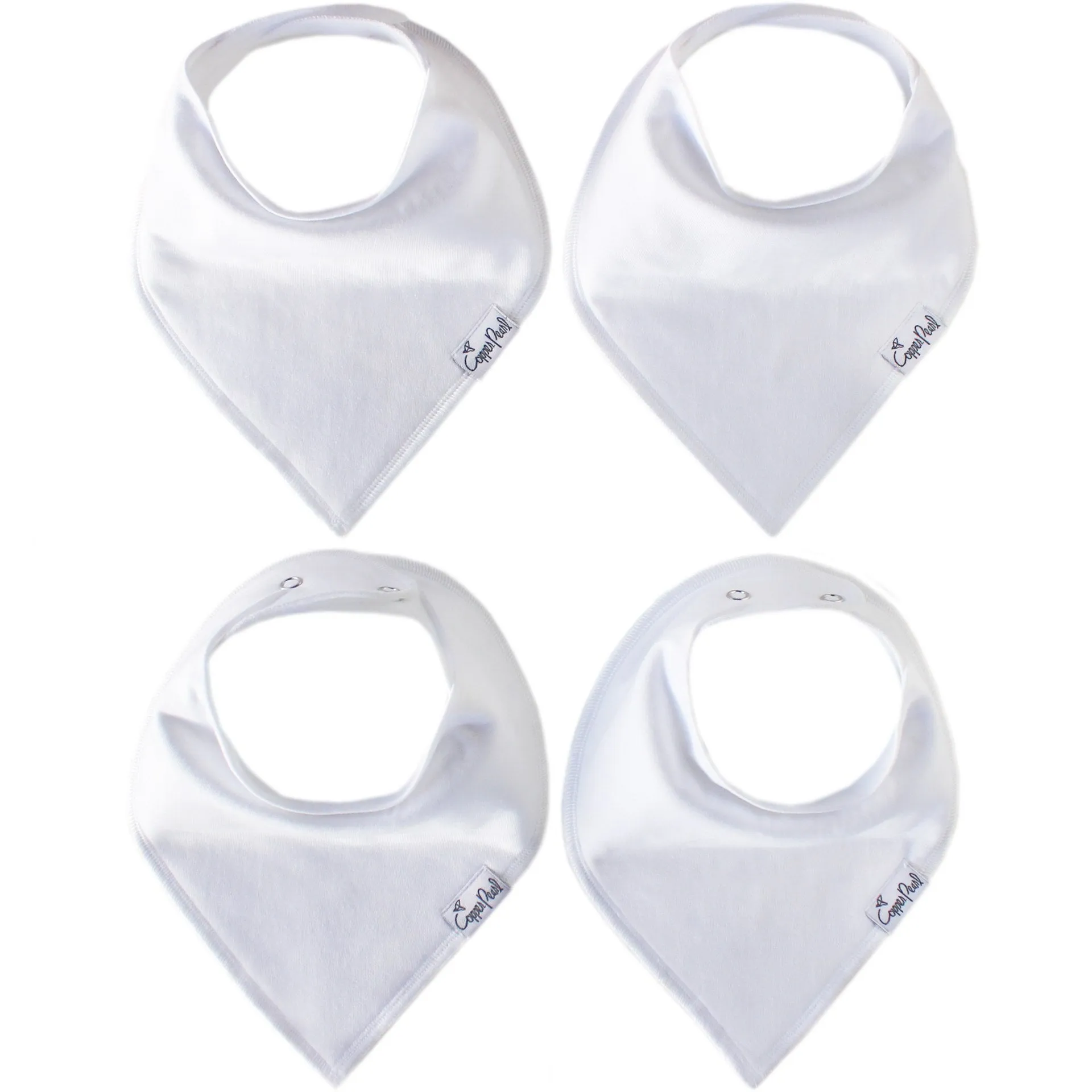Copper Pearl White Basics Bandana Bib Set