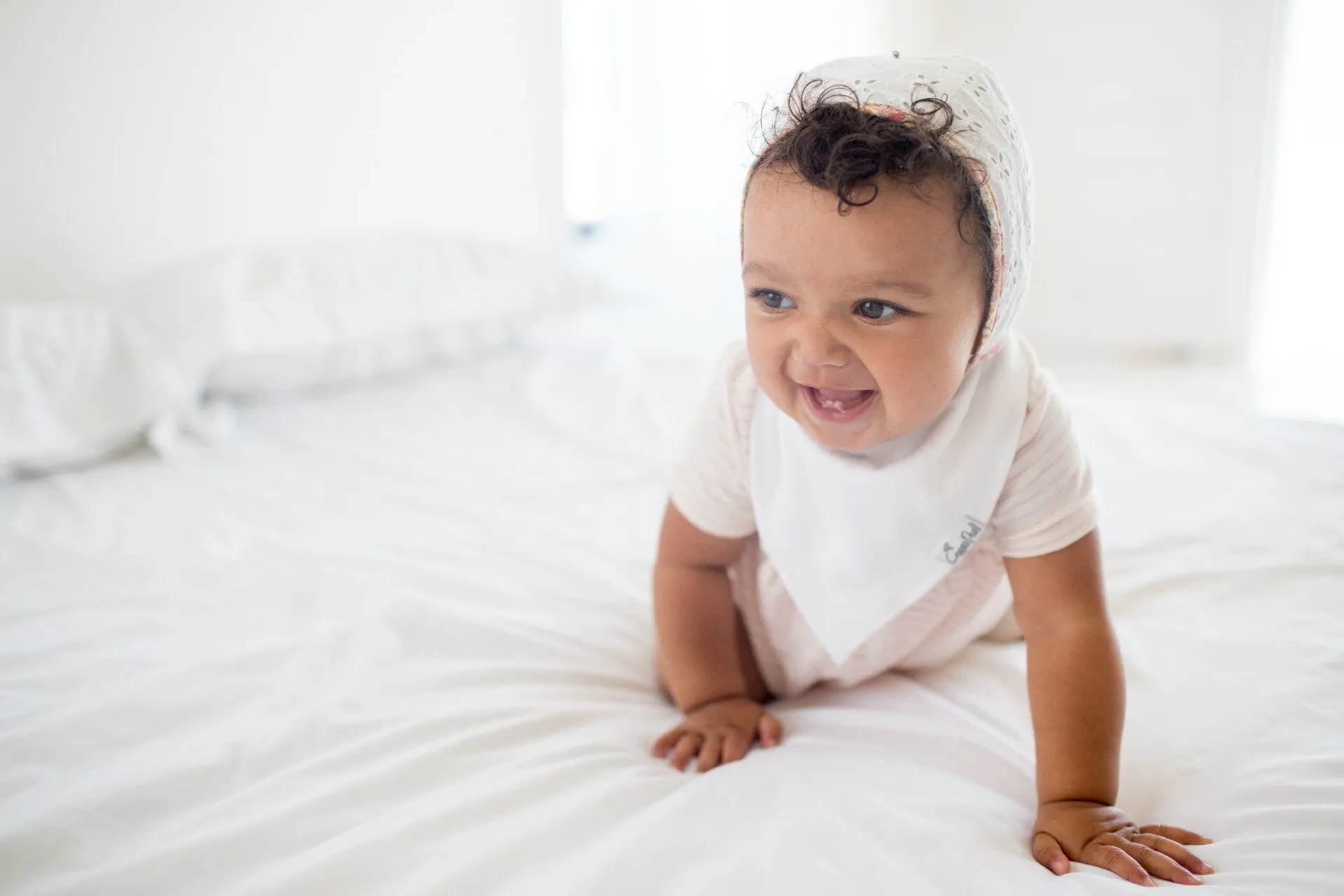 Copper Pearl White Basics Bandana Bib Set