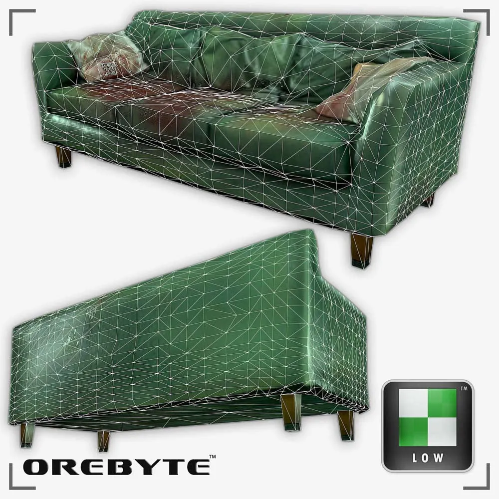 Couch Sofa Green 01
