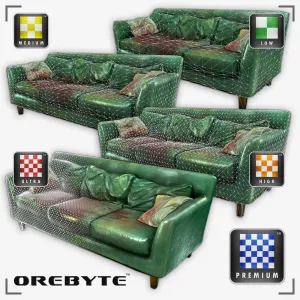 Couch Sofa Green 01