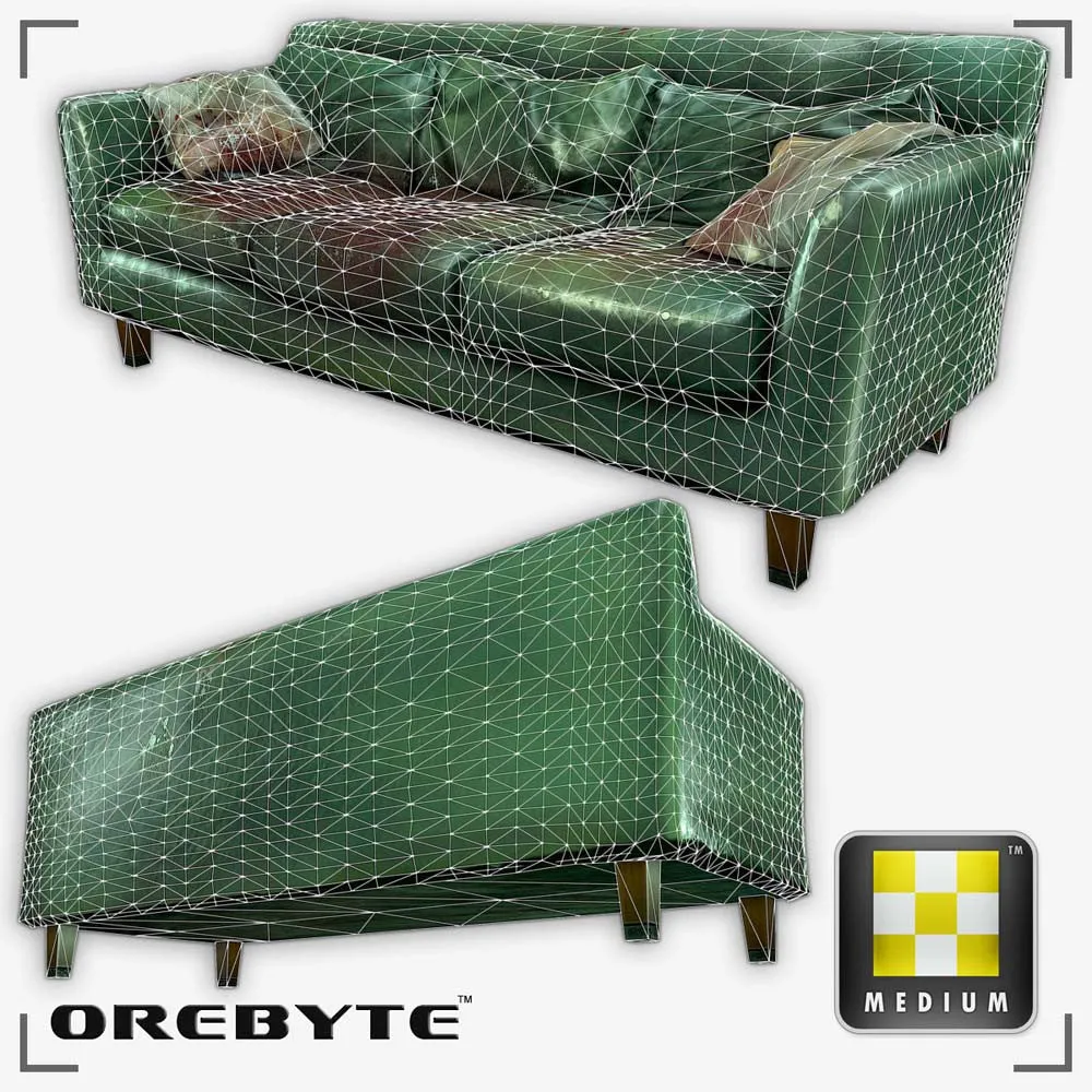 Couch Sofa Green 01