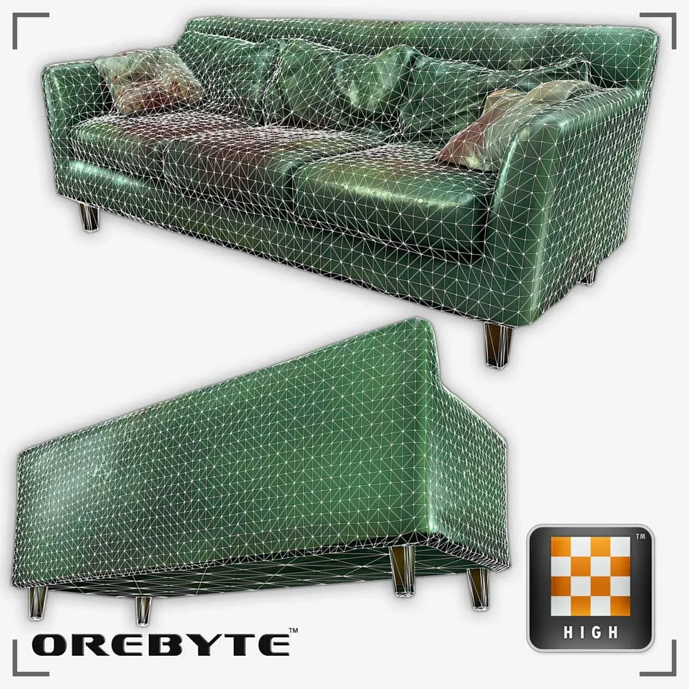 Couch Sofa Green 01