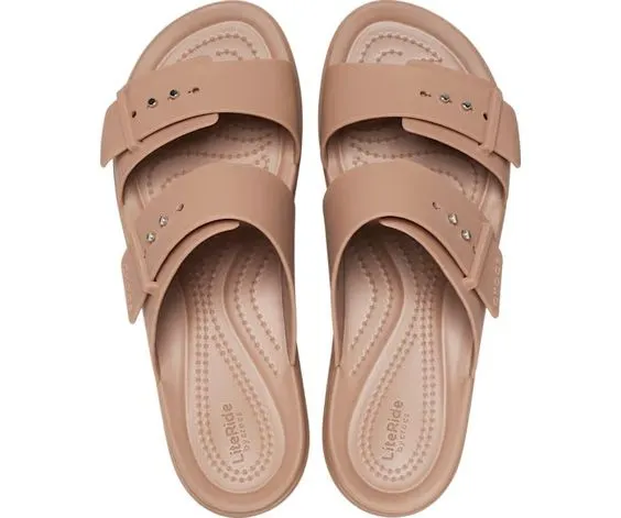 CROCS- WOMEN'S BUCKLE LOW WEDGE SANDAL
