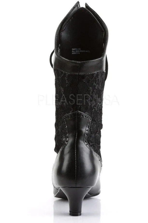 DAME-115 Ankle Boot | Black Lace