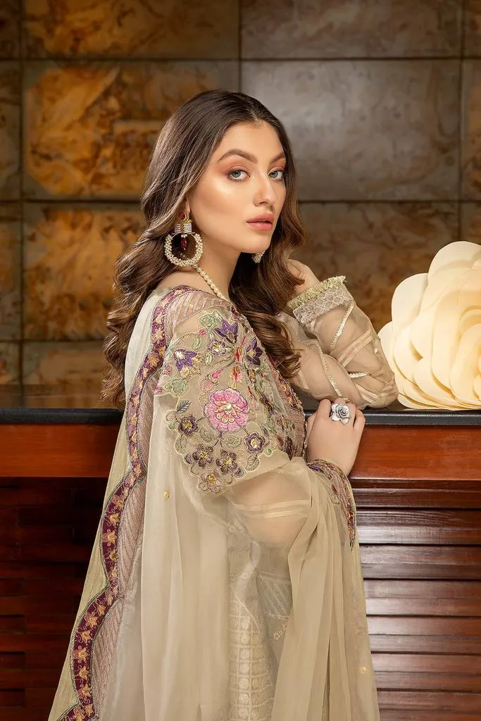 DD-02 | Charizma Diamond Dust Luxury Collection Vol 2 | Unstitched Embroidered Organza Suit
