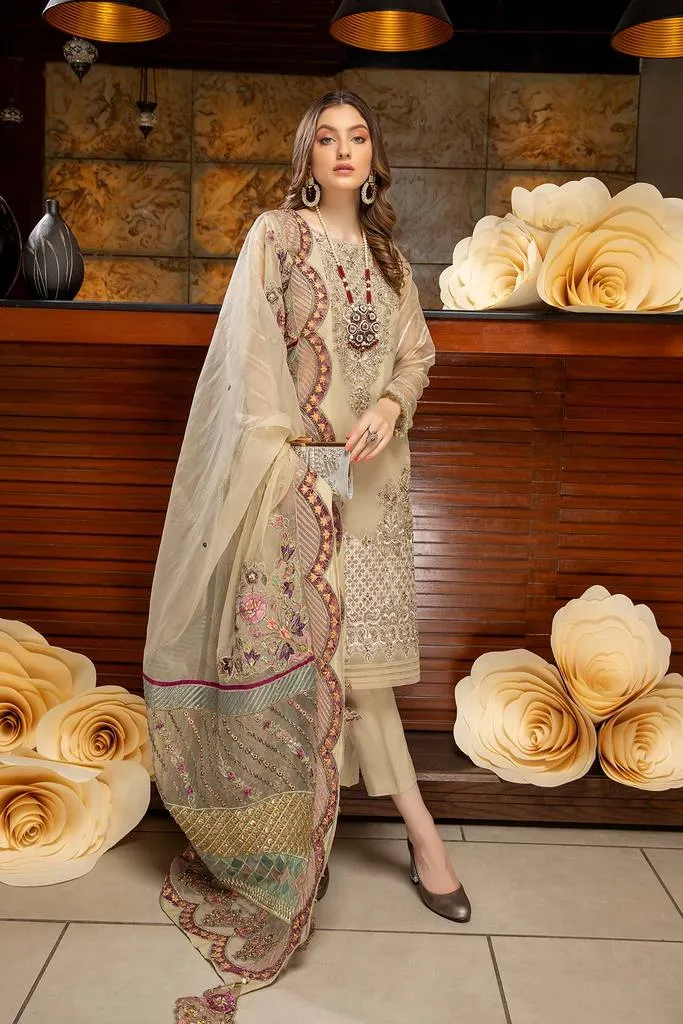 DD-02 | Charizma Diamond Dust Luxury Collection Vol 2 | Unstitched Embroidered Organza Suit