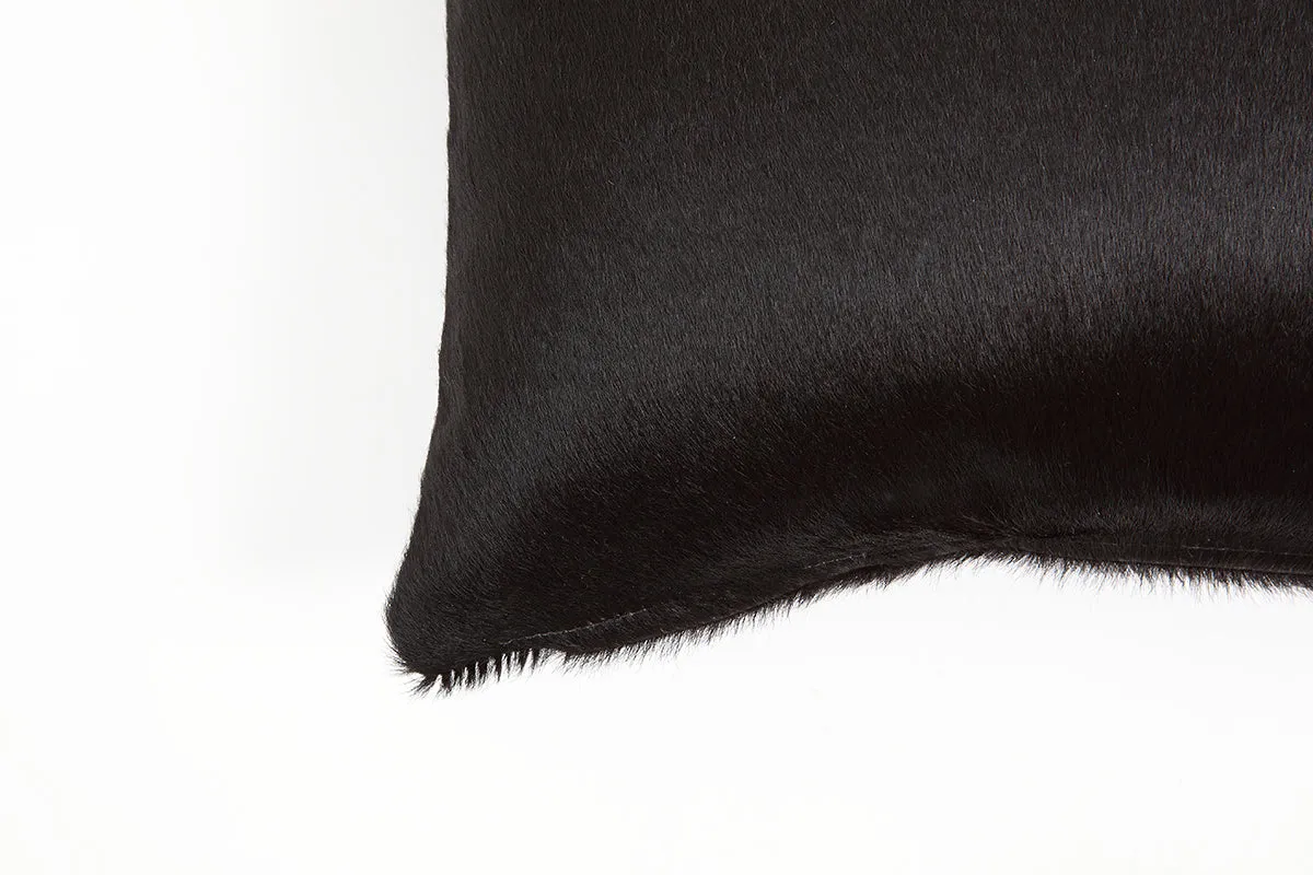 Deep Black Cowhide Pillow