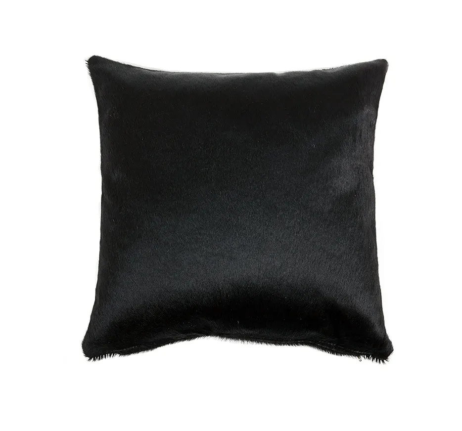 Deep Black Cowhide Pillow