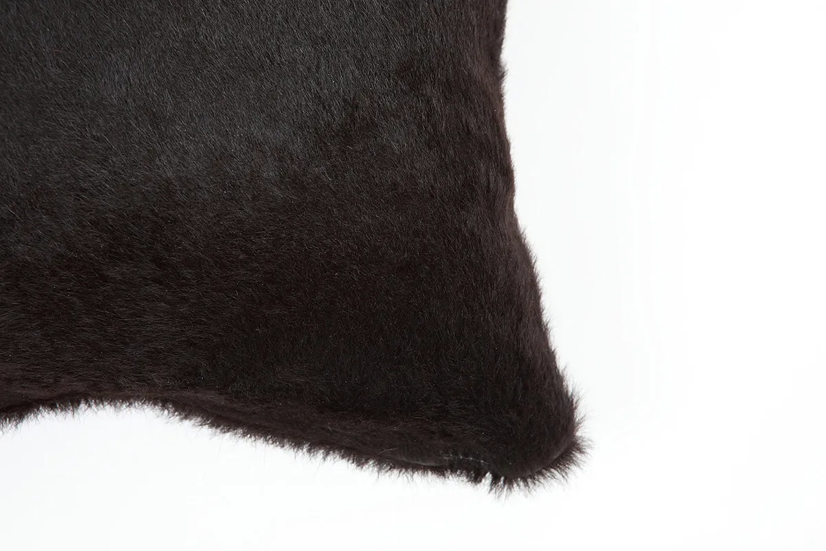 Deep Black Cowhide Pillow