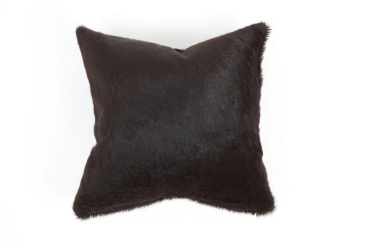 Deep Black Cowhide Pillow