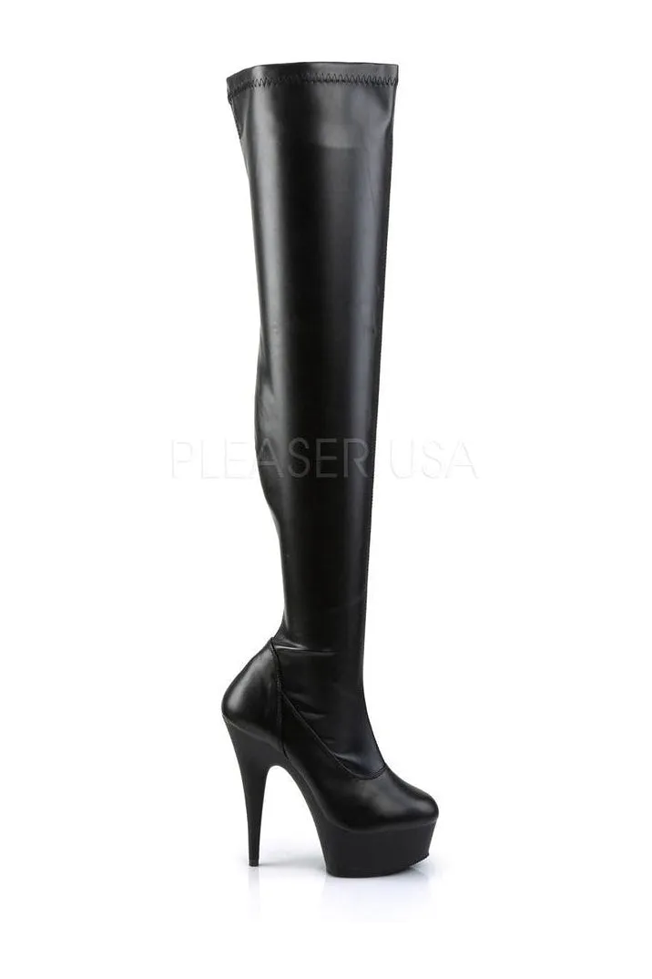 DELIGHT-3000 Platform Boot  | Black Faux Leather