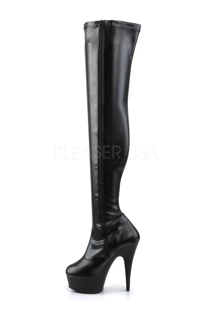 DELIGHT-3000 Platform Boot  | Black Faux Leather