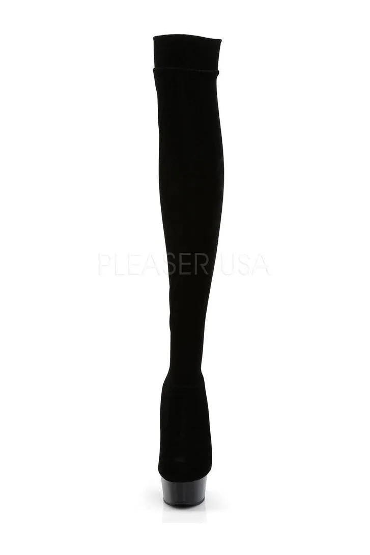 DELIGHT-3002 Platform Boot  | Black Velvet