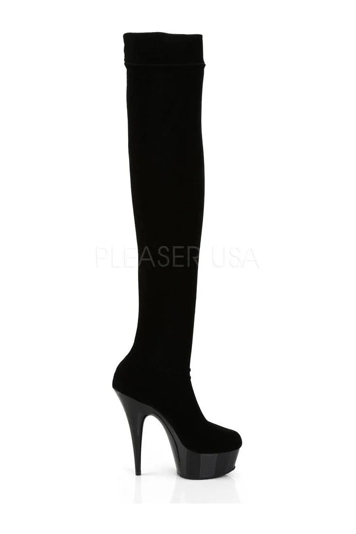 DELIGHT-3002 Platform Boot  | Black Velvet