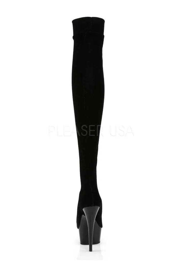 DELIGHT-3002 Platform Boot  | Black Velvet