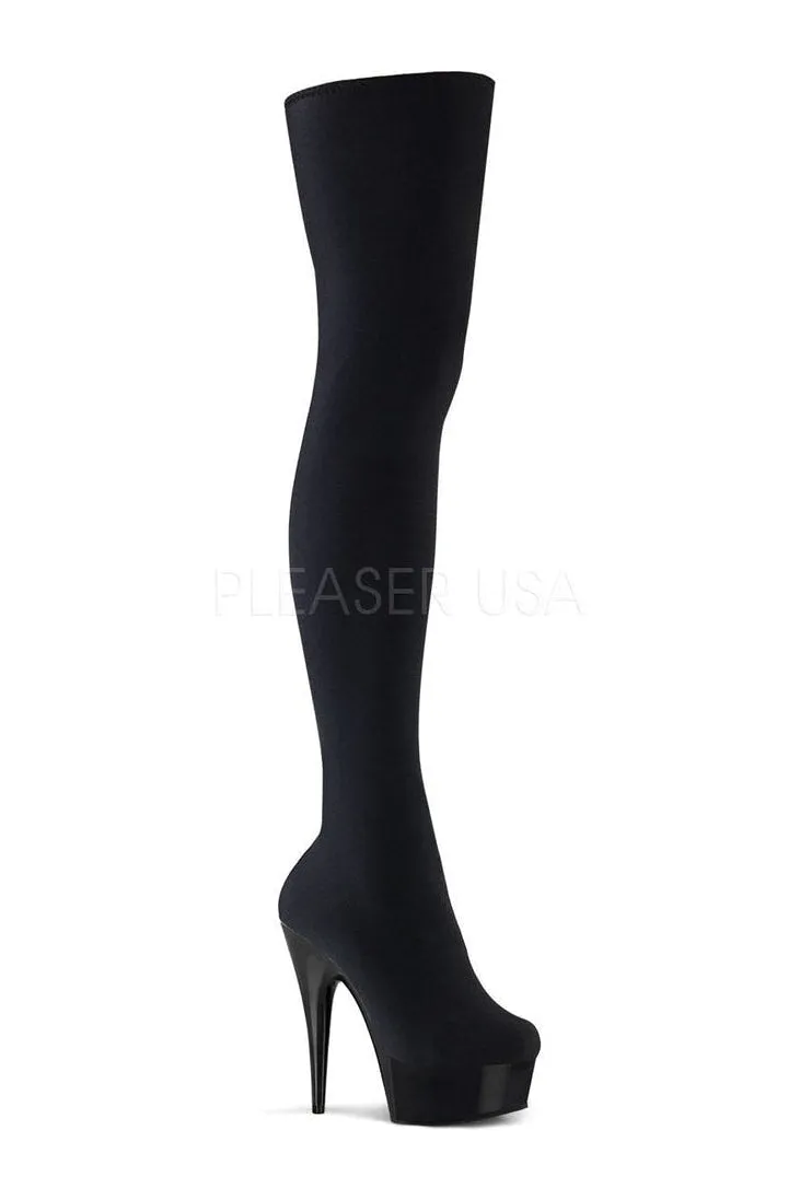 DELIGHT-3002 Platform Boot  | Black Velvet